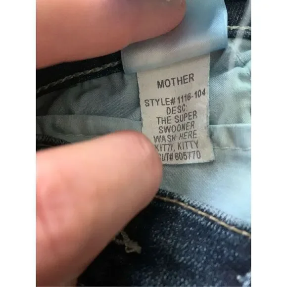 Mother The Super Swooner Here Kitty Kitty Jeans women’s size 27